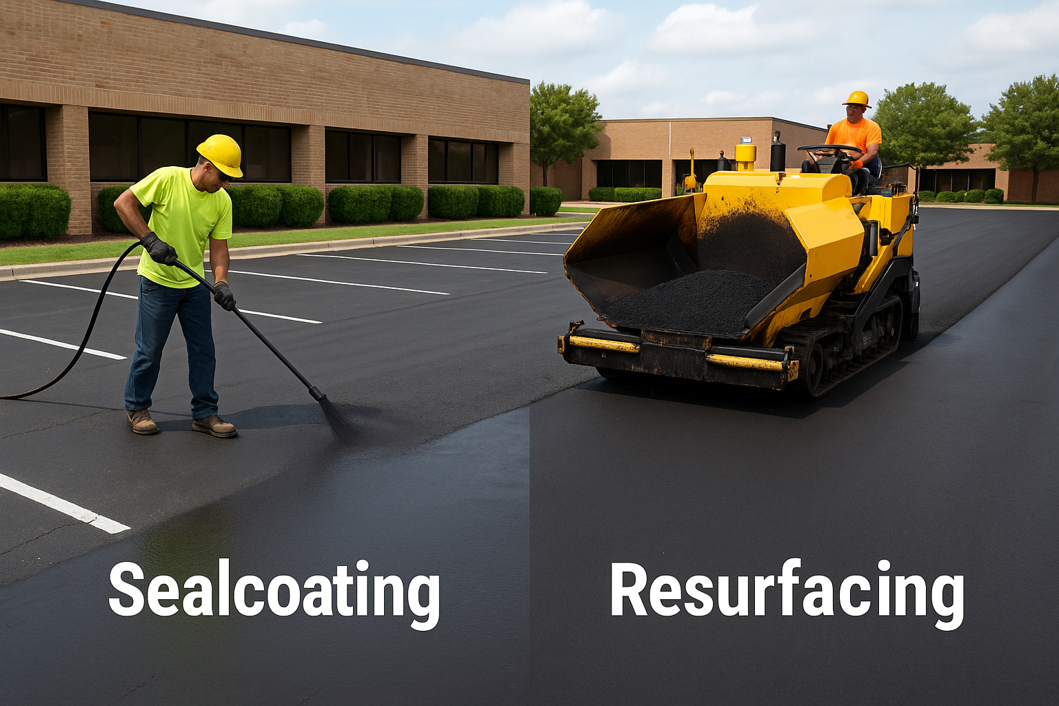 20250614_0453_Parking Lot Solutions_simple_compose_01jxnh0n7yfvr9fxy5e5hzg5c2 Sealcoating vs. Resurfacing: What’s Best for Your OKC Parking Lot?