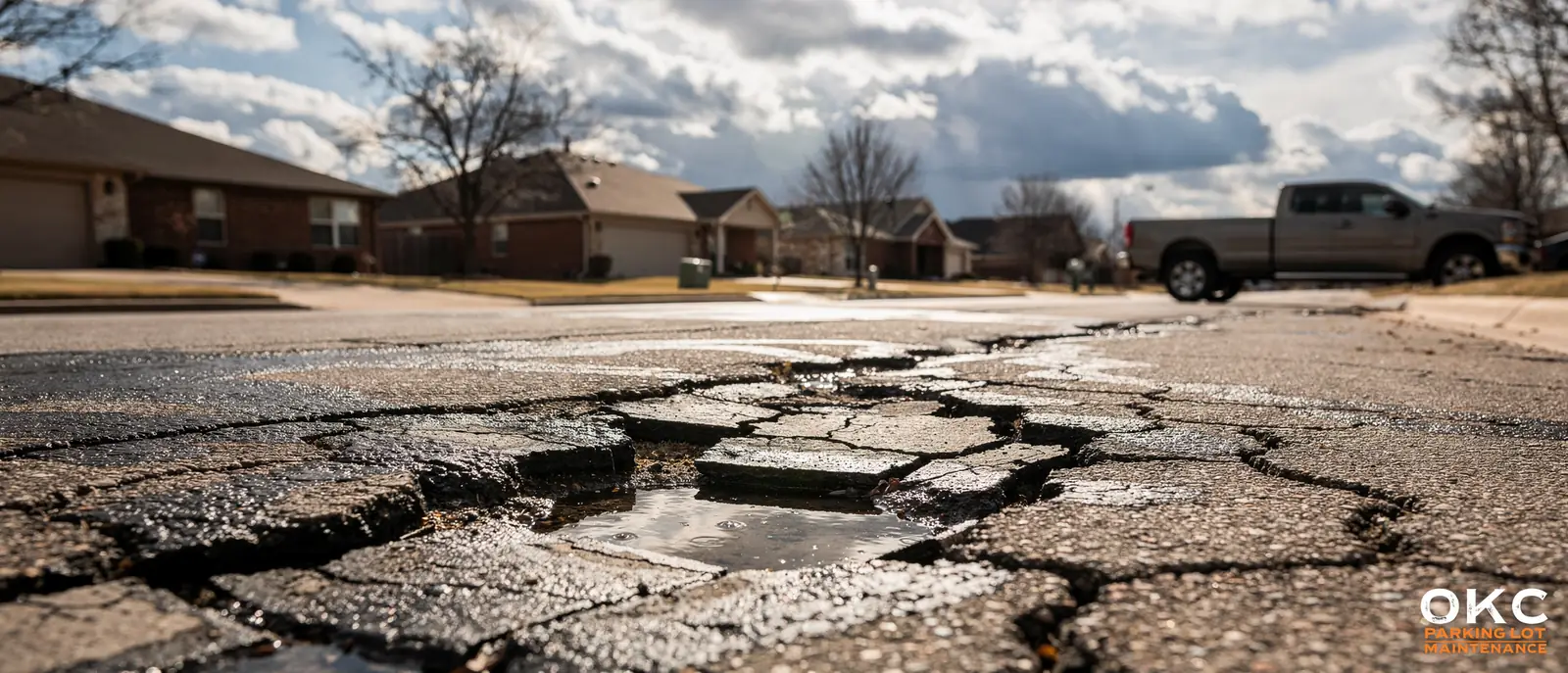 v5-17741-section-0-hero_photoreal.webp Edmond's extreme summer heat, winter freeze-thaw cycles, and shifting red clay soil accelerate pavement deterioration